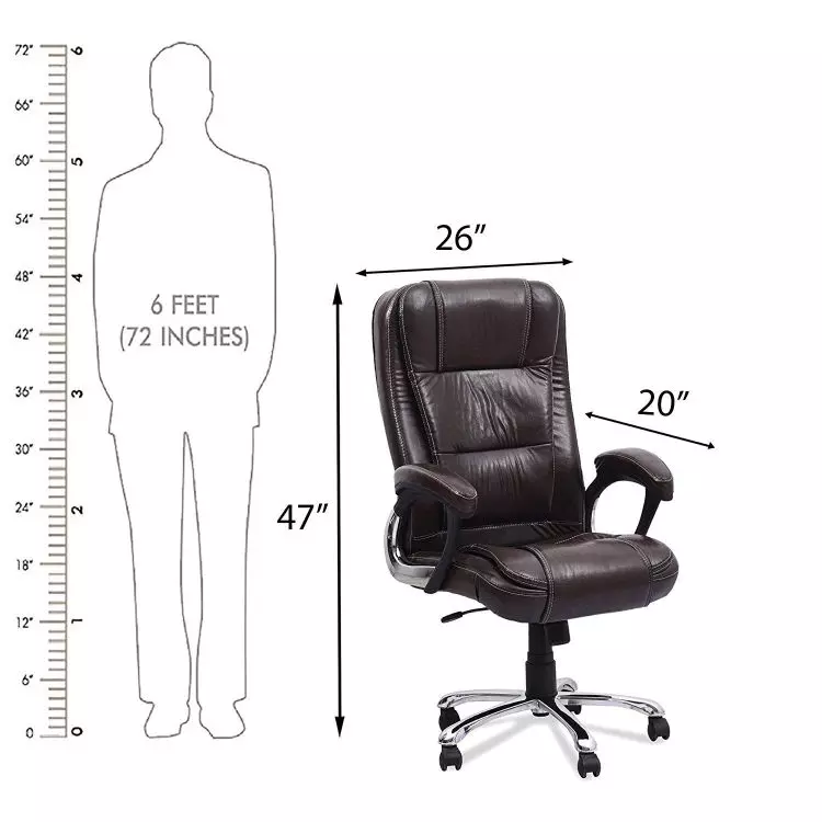 Ib basics Black Leatherette Dolcezza High Back Executive Swivel Office Desk Chair