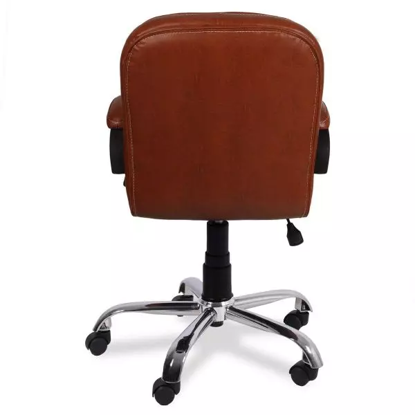 Ib basics Light Brown Leatherette Baxtonn Low Back Office Executive Chair Set of 2