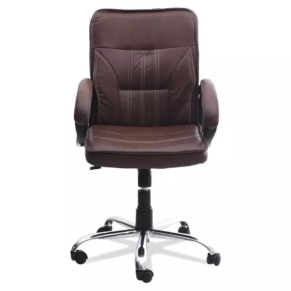 Ib basics Dark Bown Leatherette Oxamy Medium Back Ergonomicanomic Office Executive Chair