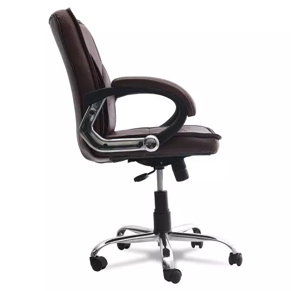 Ib basics Dark Bown Leatherette Oxamy Medium Back Ergonomicanomic Office Executive Chair