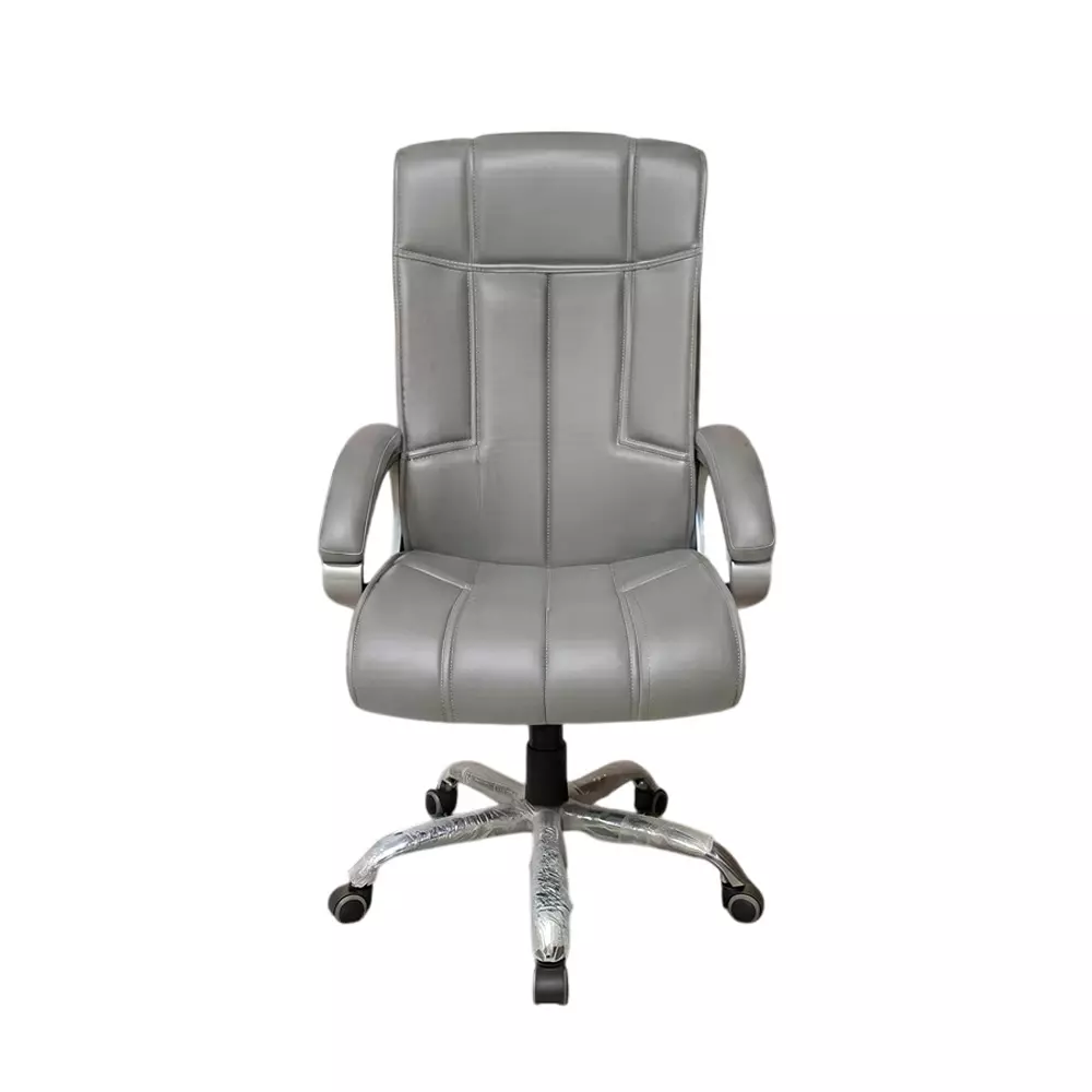 COZY CUB  Office Chair with Arm Rest Grey Leatherette High Back for Office & Home, CC-BS-GREY-DBL-04