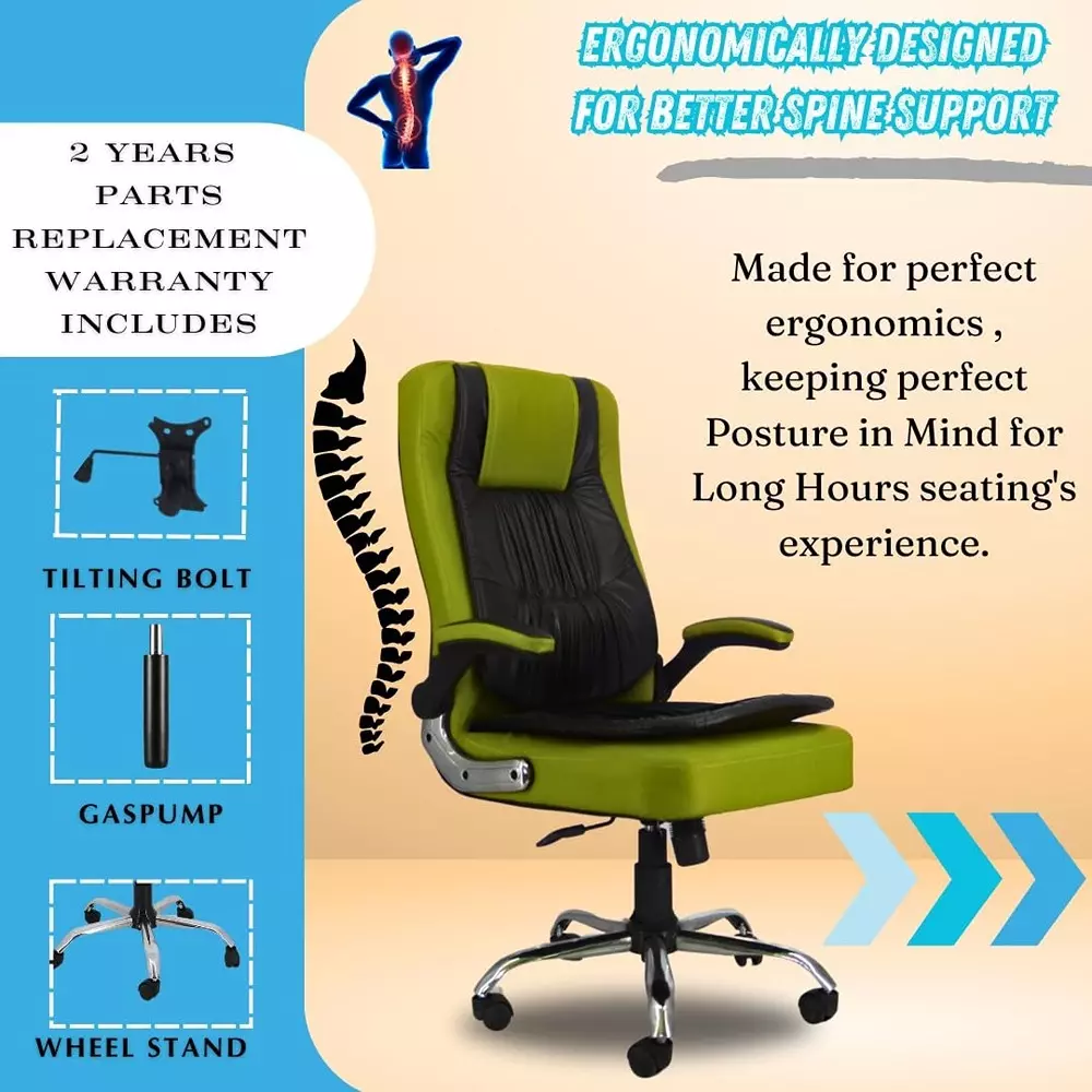 zidle-oscar-high-back-office-and-home-chair-green-black-faux-leather-with-double-paddes-cushion-metal-base-adjustable-height