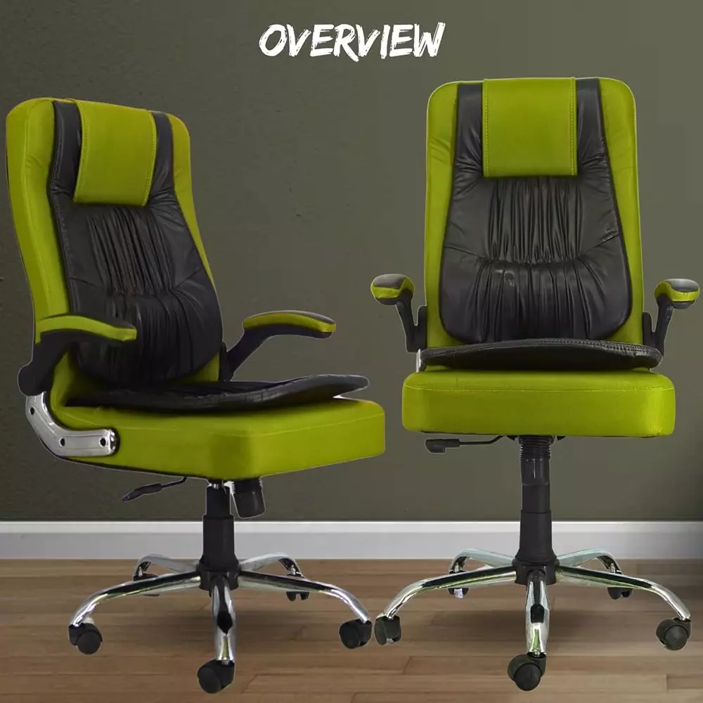 zidle-oscar-high-back-office-and-home-chair-green-black-faux-leather-with-double-paddes-cushion-metal-base-adjustable-height