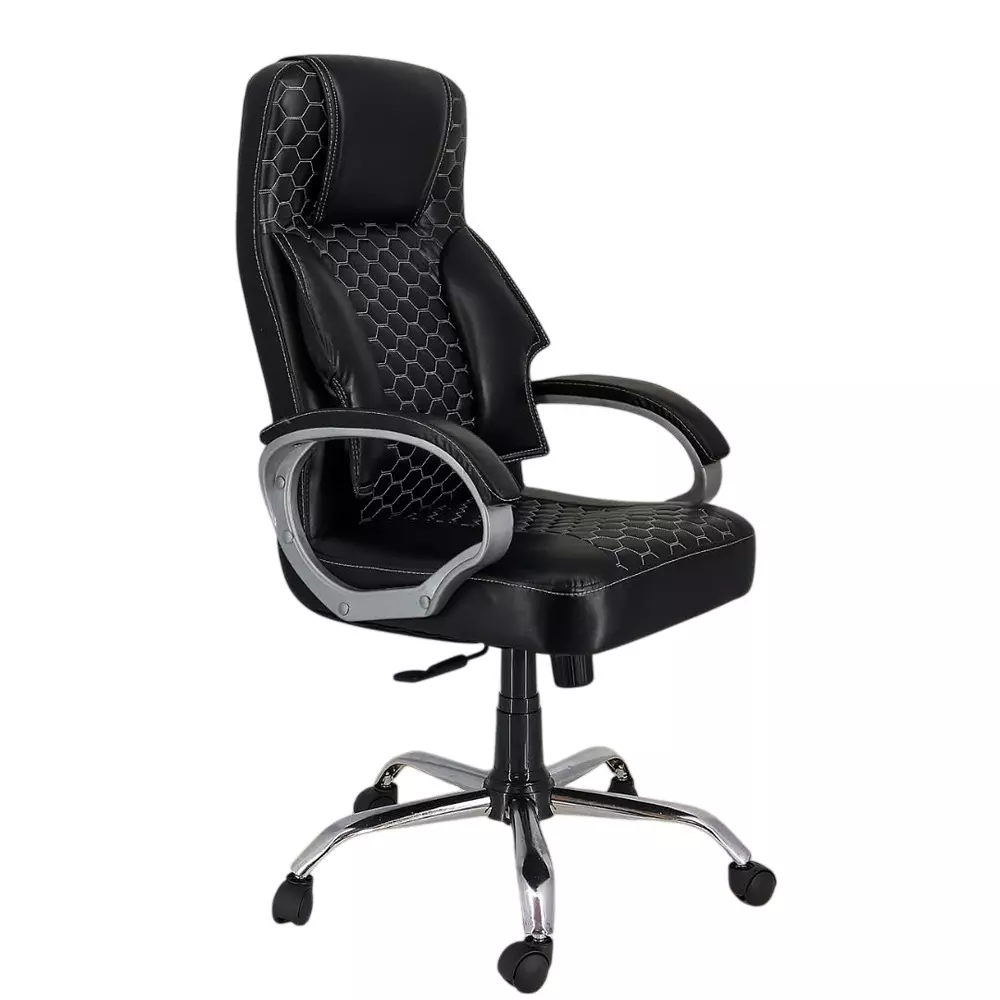CLASSELA Juipter Boss Office Chair 360° Revolving Pre Assembled High Back Premium Leather Ergonomic Black