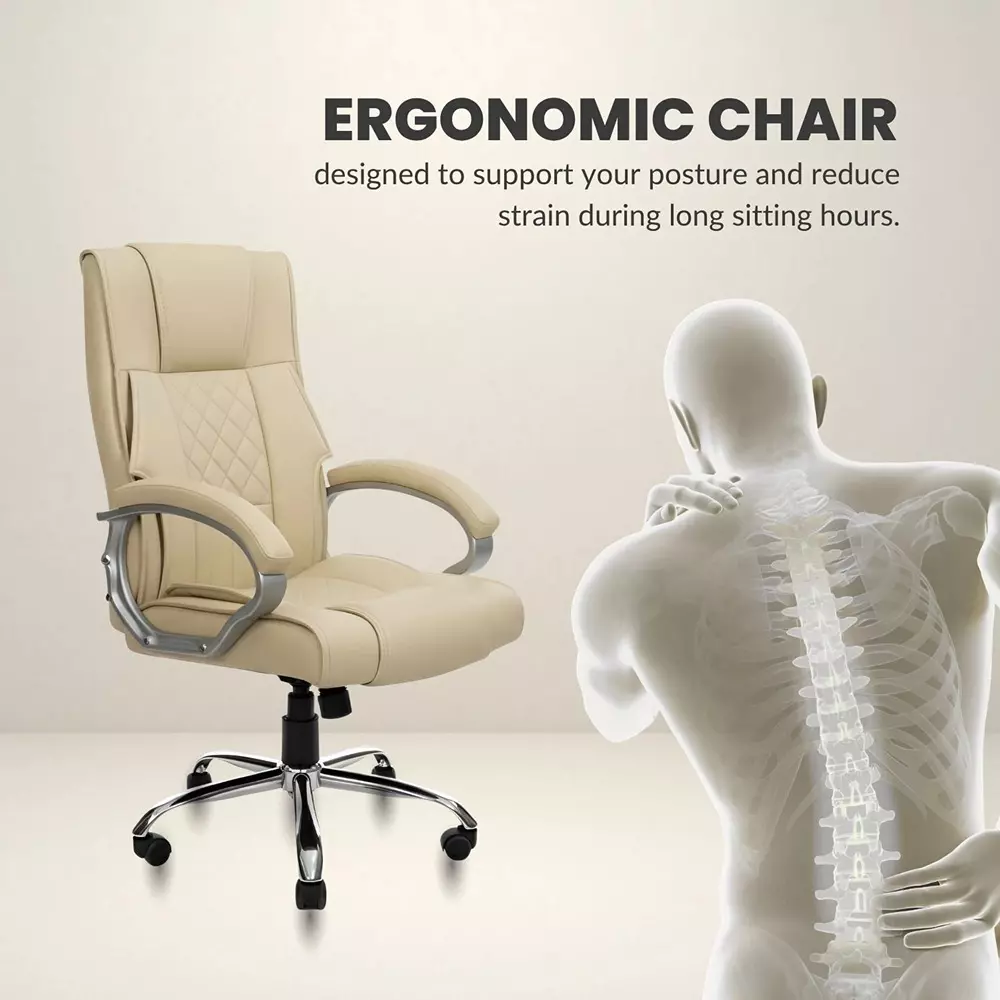 activa-kim-ergonomic-office-chair-with-padded-seat-arm-rest-high-back-premium-leatherette-beige-for-home-office-use