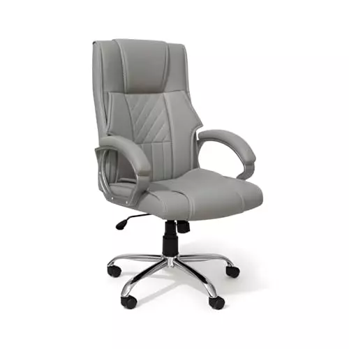 activa-kim-ergonomic-office-chair-with-padded-seat-arm-rest-high-back-premium-leatherette-grey-for-home-office-use