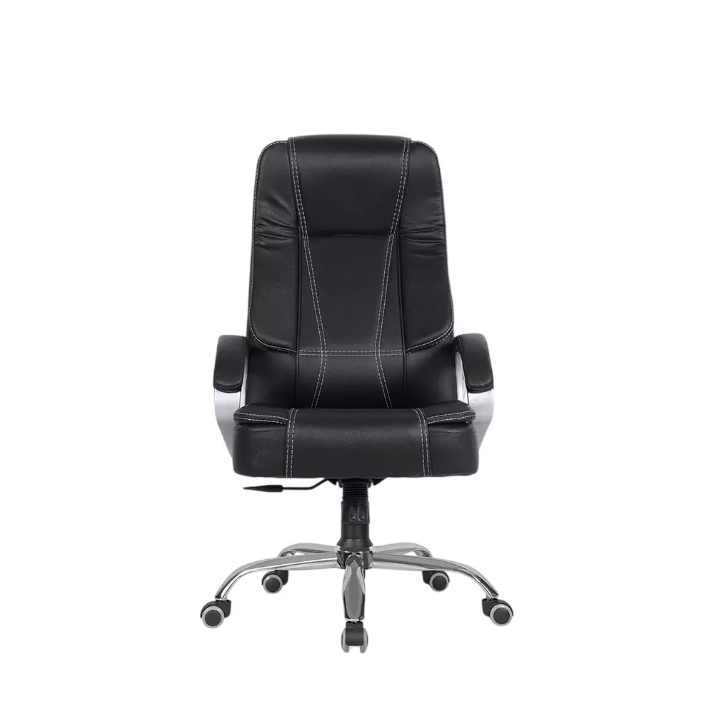 Activa Space Executive Office Chair With Arm Rest High Back PU Leather Black & White for Home & Office Use