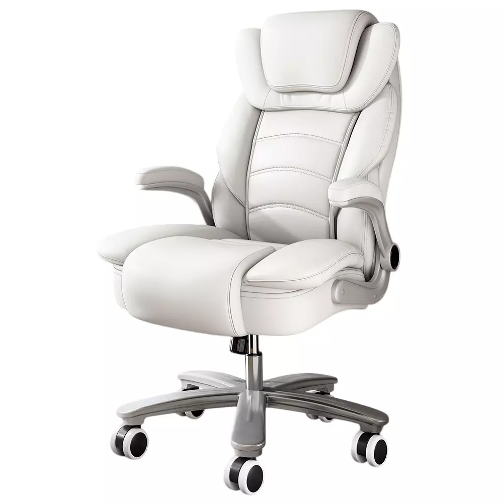 CHAIRTECH High Back Office Executive Chair Leatherette White for Office & Professional Use