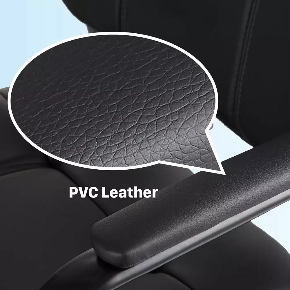 CHAIRTECH Armless Office Visitor Chair Leatherette Black for Office & Professional Use