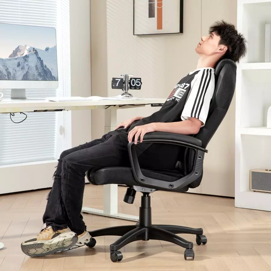 CHAIRTECH Office Executive Chair Leatherette Black Wood Frame for Office & Professional Use