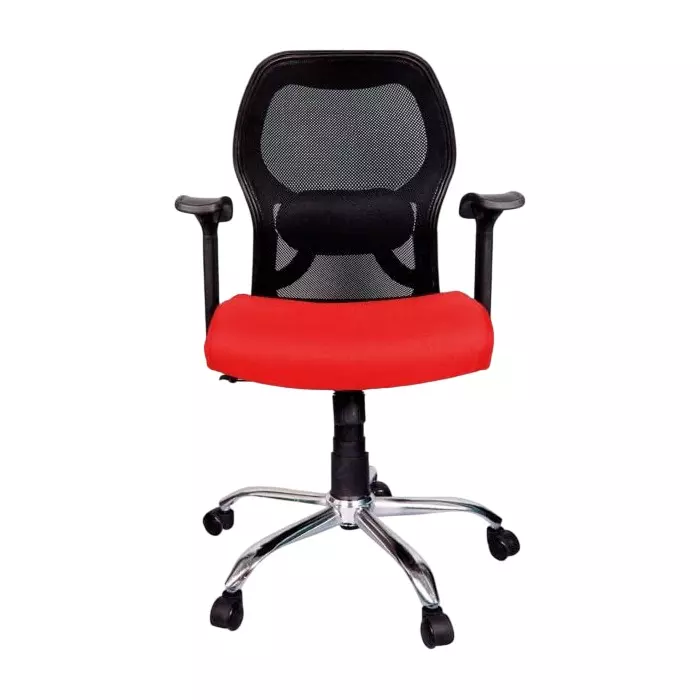 SAHANI Matrix Medium Back Office Chair Mesh Fabric Arm Rest Red, SSF-04