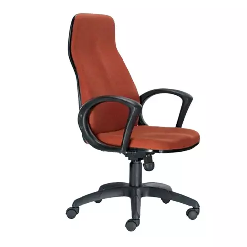 SAHANI Medium Back Revolving Office Chair Fabric Arm Rest Brown 1, SSF-05