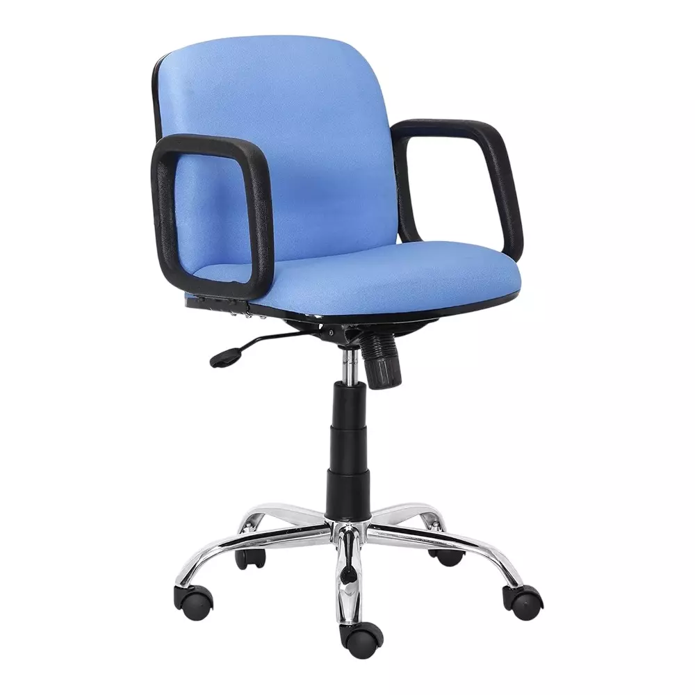 SAHANI Mid Back Office Chair Leatherette Arm Rest Blue, SSF-20