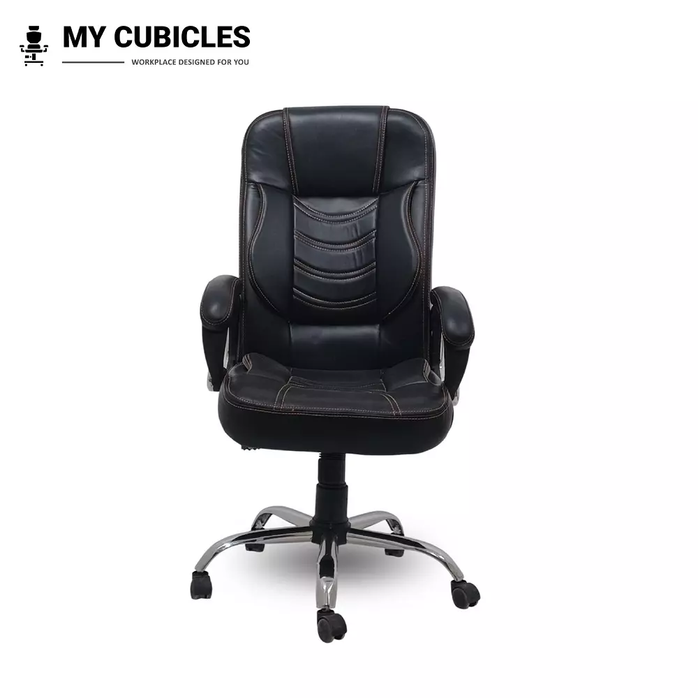 MY CUBICLES Regal Luxury Boss Chair High Back Polyurethane Foam Weight Capacity Upto 120 Kg Black, MC0084
