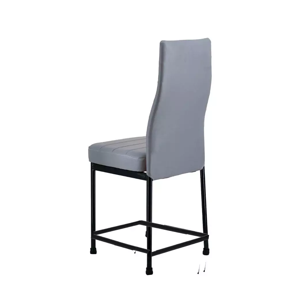 Zidle Bloom Dining Chair Set Faux Leatherette Solid Back Grey for Living Room, Dining, Restaurant, Study, Balcony, Kitchen (Pack of 4)