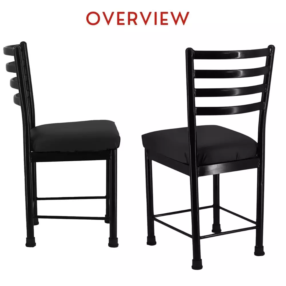Zidle Asphalt Visitor Dining Chair Set Faux Leatherette Solid Back Black for Living Room, Dining, Restaurant, Study, Balcony, Kitchen (Pack of 4)