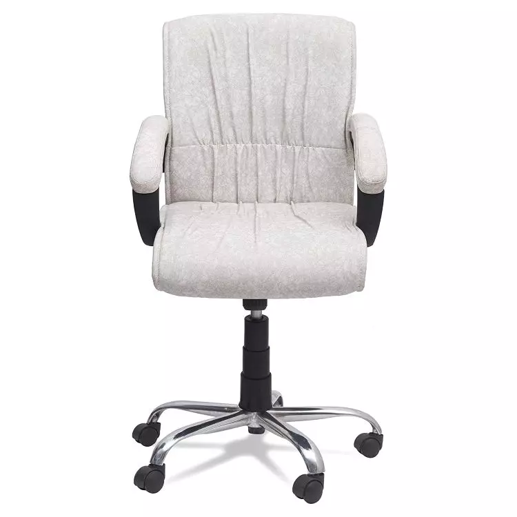Ib basics White Leatherette Lavazi Low Back Home Office Desk Chair