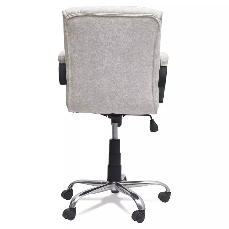 Ib basics White Leatherette Lavazi Low Back Home Office Desk Chair