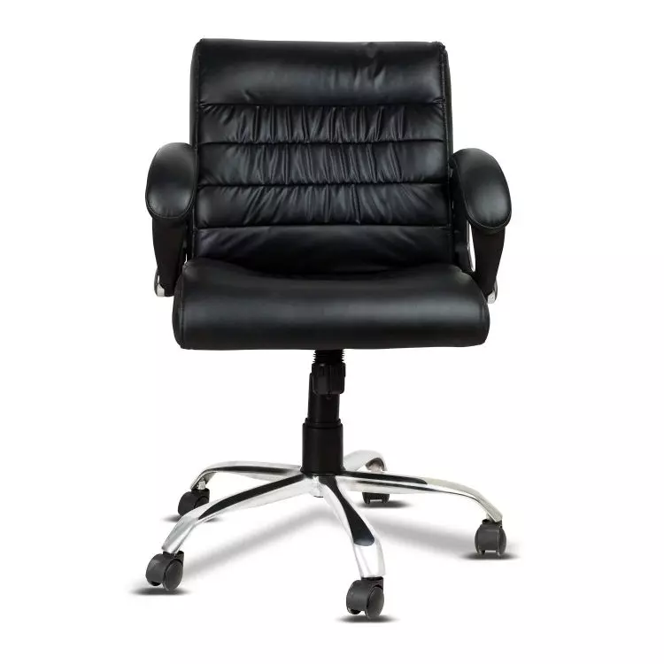 Ib basics Black Leatherette Newton Medium Back Office Executive Chair