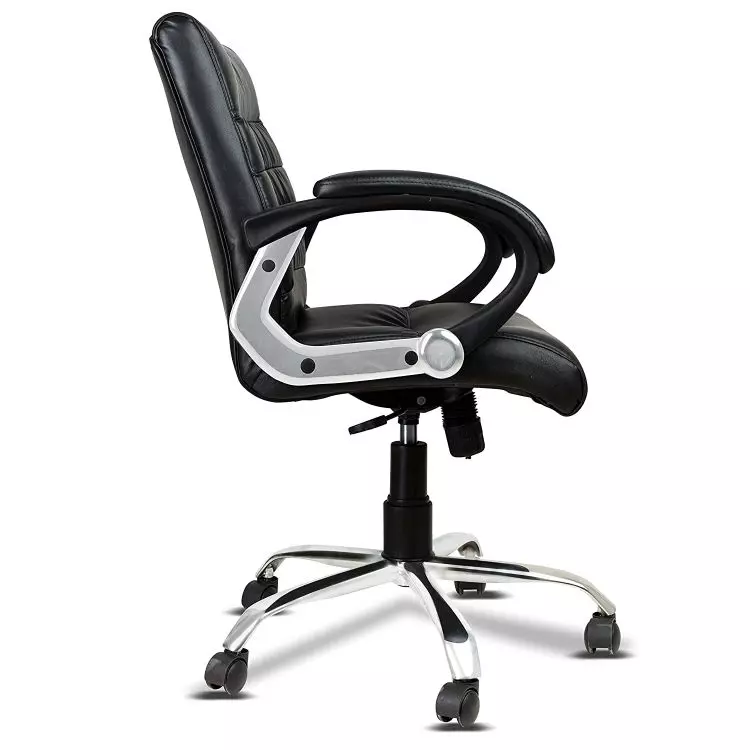 Ib basics Black Leatherette Newton Medium Back Office Executive Chair