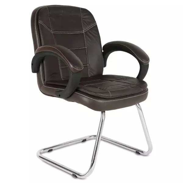 Ib basics Dark Bown Leatherette Baxtonn Office Visitor Chair