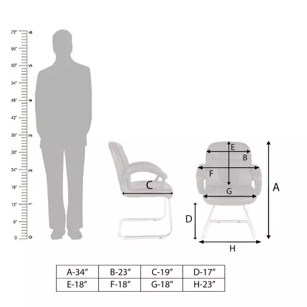 Ib basics Dark Bown Leatherette Baxtonn Office Visitor Chair