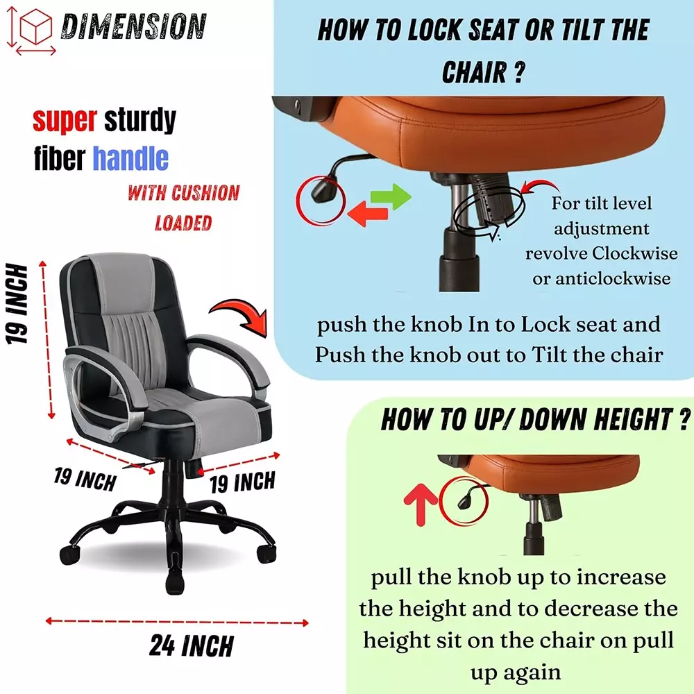 zidle-paris-mid-back-office-chair-grey-faux-leather-with-360-swivel-height-adjustment-metal-chrome-base
