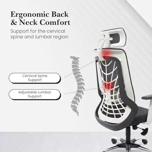 activa-cyber-ergonomic-computer-chair-with-arm-rest-or-adjustable-headrest-high-back-mesh-fabric-lumbar-support-white-grey-for-home-office-or-living-room