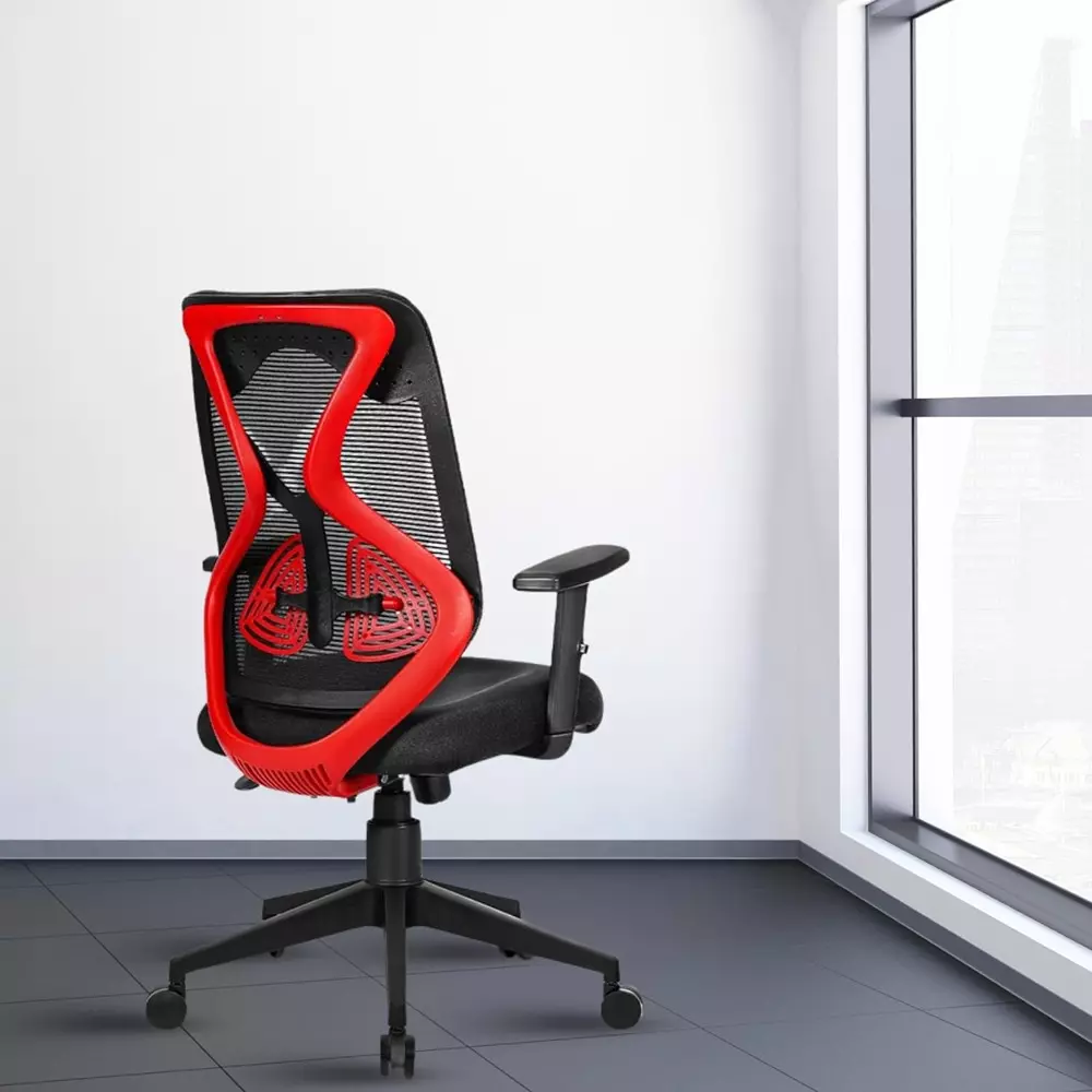 activa-hector-ergonomic-office-chair-with-2d-arm-rest-adjustable-height-medium-back-mesh-fabric-lumbar-support-black-red-for-home-office-use