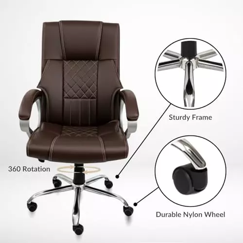 activa-kim-ergonomic-office-chair-with-padded-seat-arm-rest-high-back-premium-leatherette-coffee-for-home-office-use