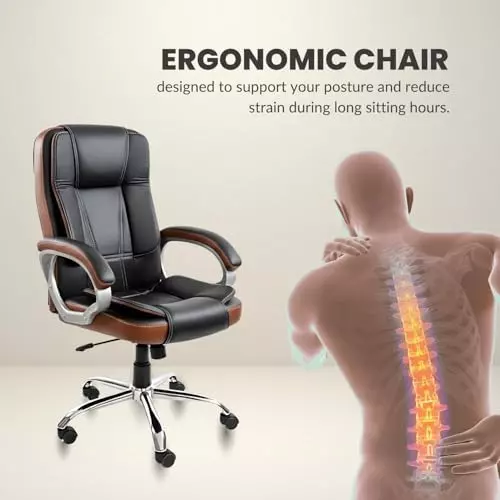 activa-venture-ergonomic-office-chair-with-arm-rest-high-back-leatherette-pu-foam-tan-black-for-home-office-use