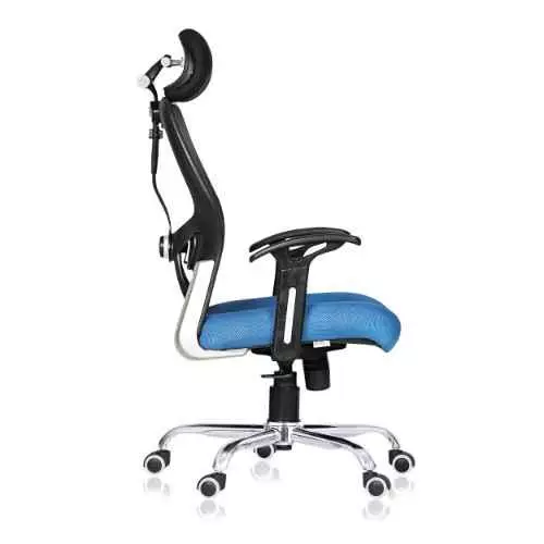 Ib basics SKU-06 Metrix Blue High Back Mesh Ergonomicanomic Chair with Armrest