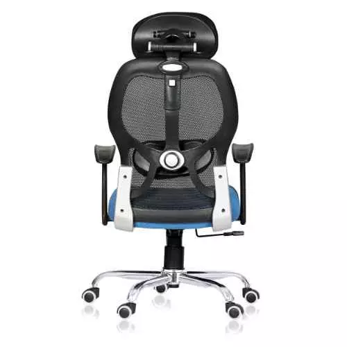 Ib basics SKU-06 Metrix Blue High Back Mesh Ergonomicanomic Chair with Armrest
