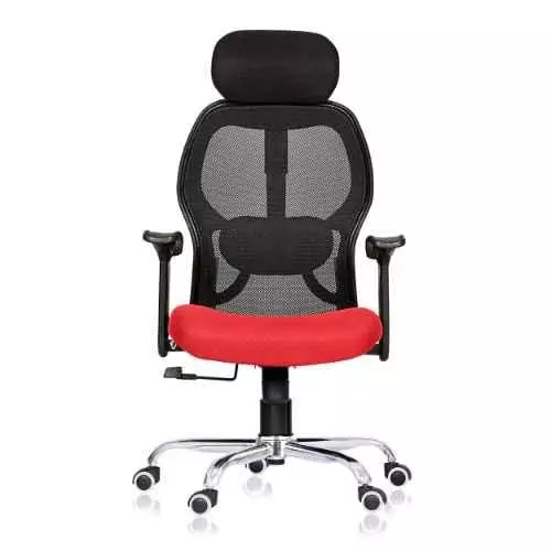 Ib basics SKU-08 Metrix Red High Back Mesh Ergonomicanomic Chair with Armrest