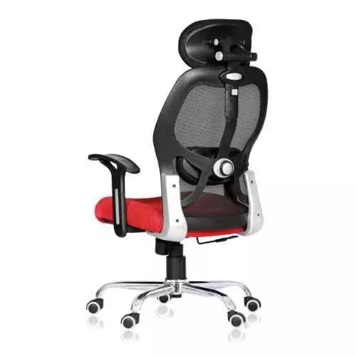 Ib basics SKU-08 Metrix Red High Back Mesh Ergonomicanomic Chair with Armrest