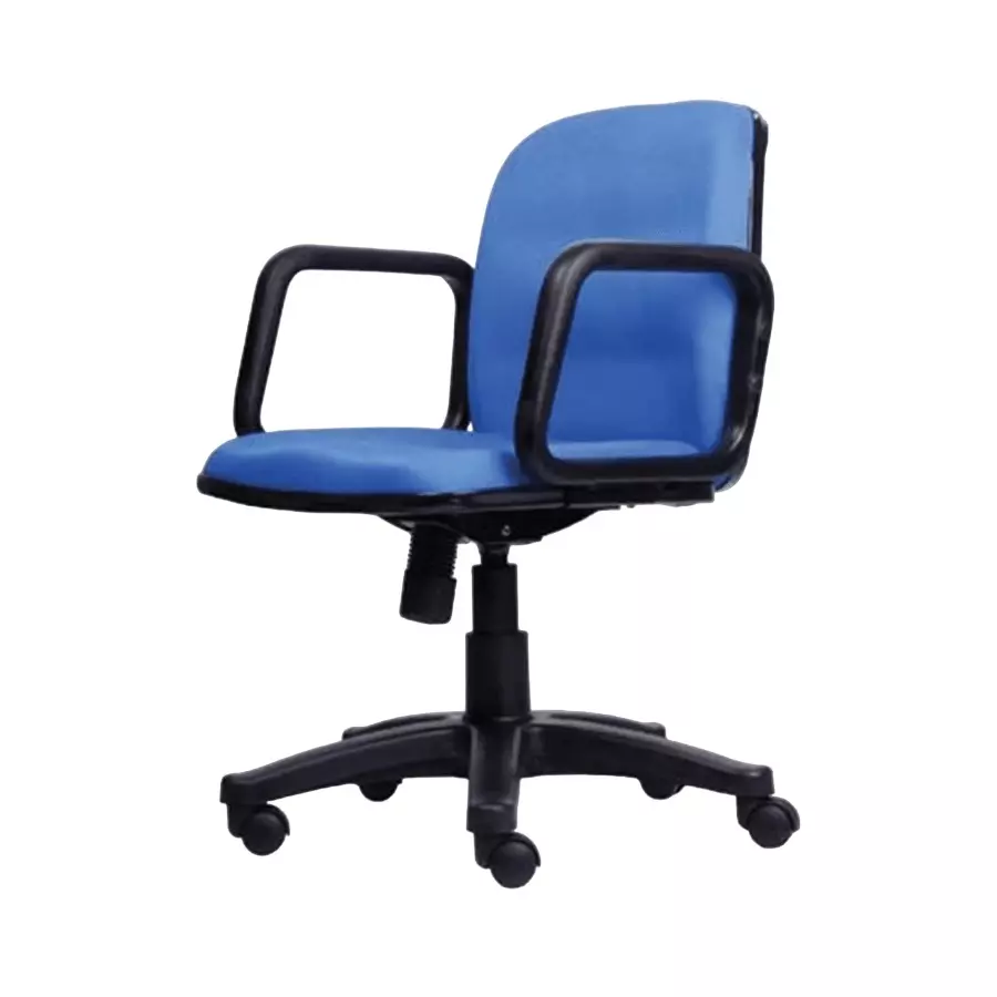 Vassio Blue Fabric Revolving Chair For Office