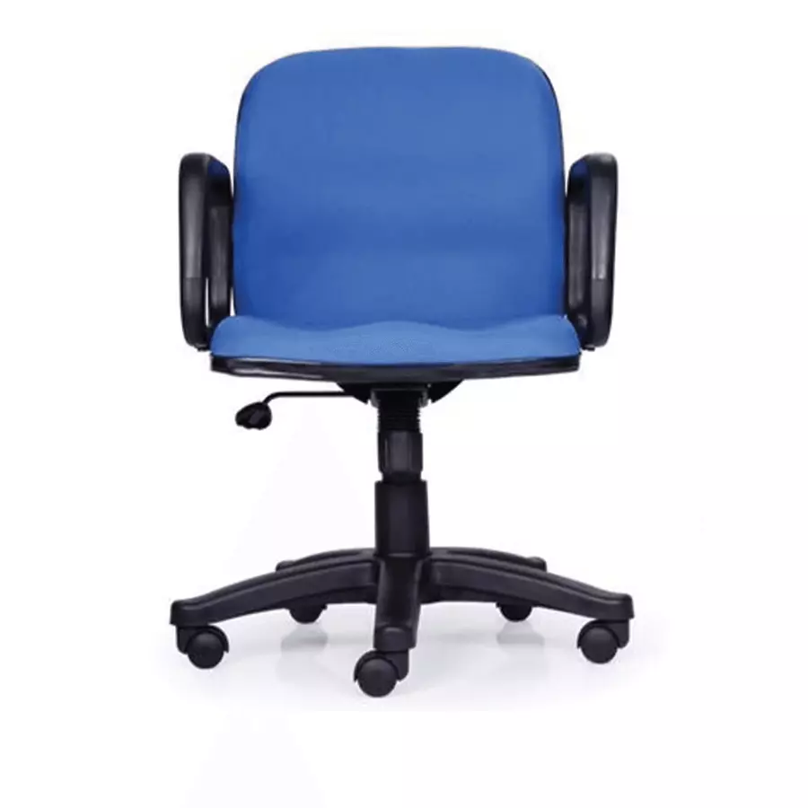 Vassio Blue Fabric Revolving Chair For Office