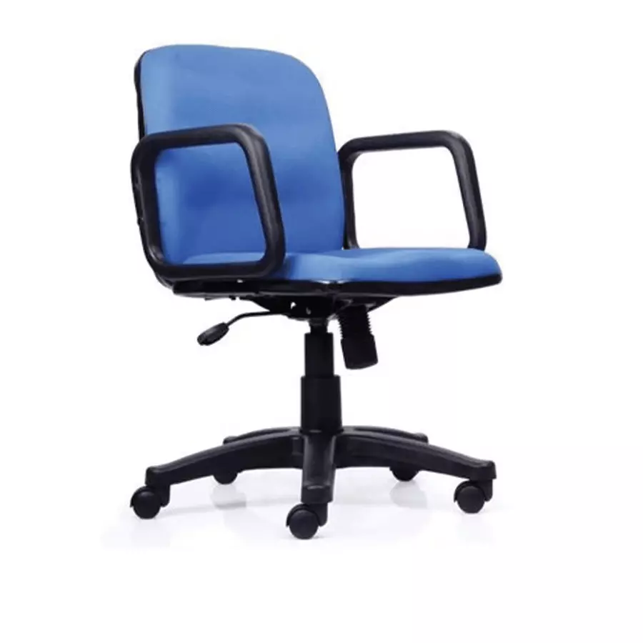 Vassio Blue Fabric Revolving Chair For Office