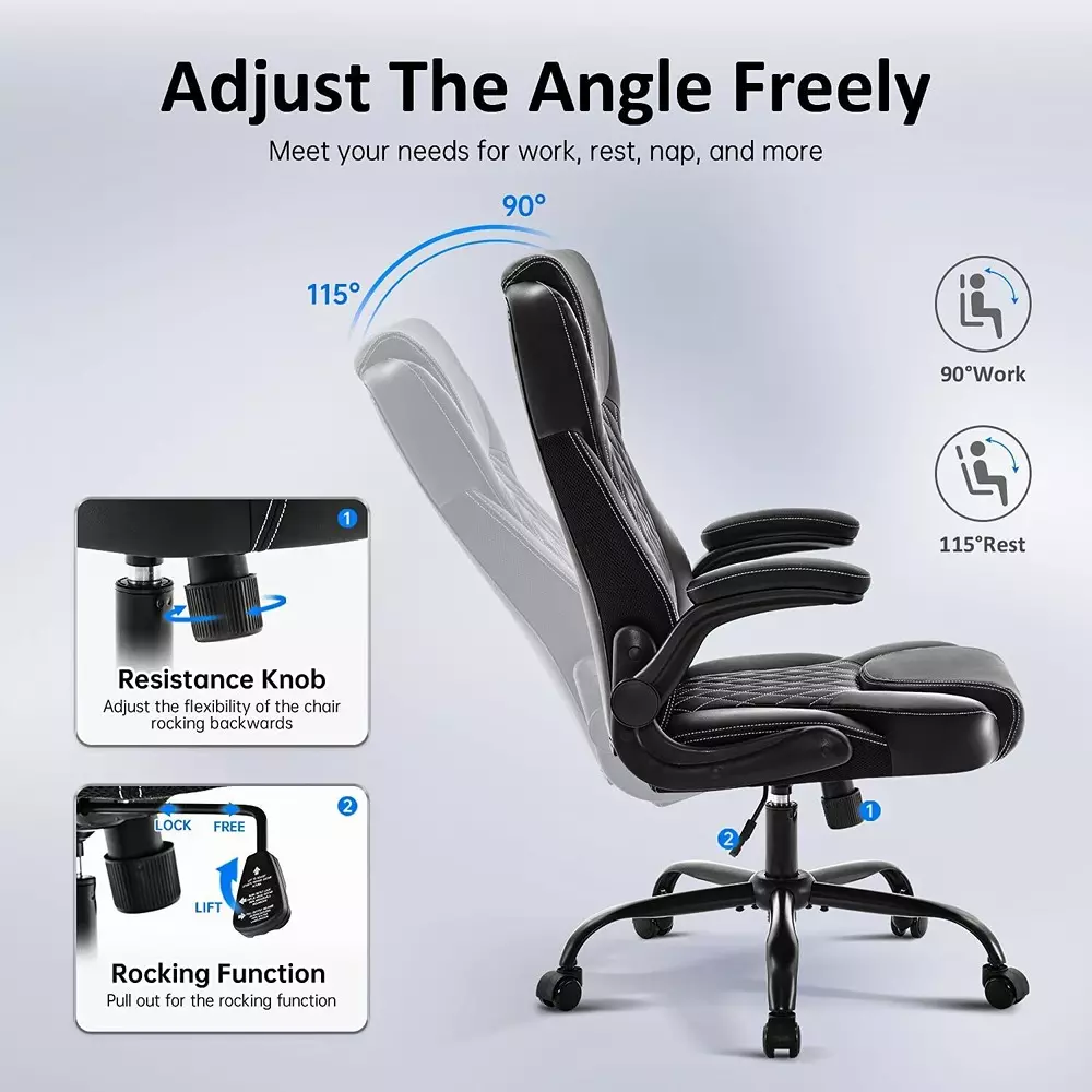 CHAIRTECH High Back Office Executive Chair Leatherette Brown for Office & Professional Use, (Pack of 2 Pcs)