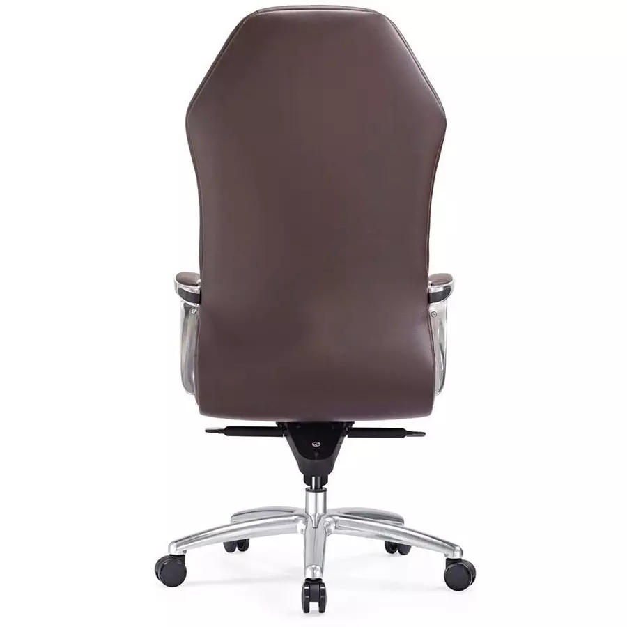 CHAIRTECH High Back Adjustable Office Conference Chair Leatherette Brown for Office & Professional Use