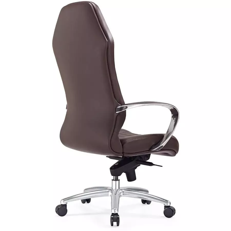 CHAIRTECH High Back Adjustable Office Conference Chair Leatherette Brown for Office & Professional Use