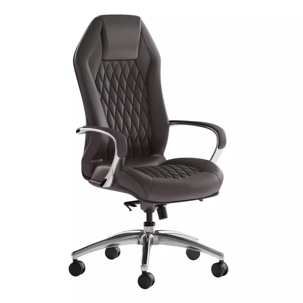 CHAIRTECH High Back Adjustable Office Executive Chair Leatherette Grey for Office & Professional Use
