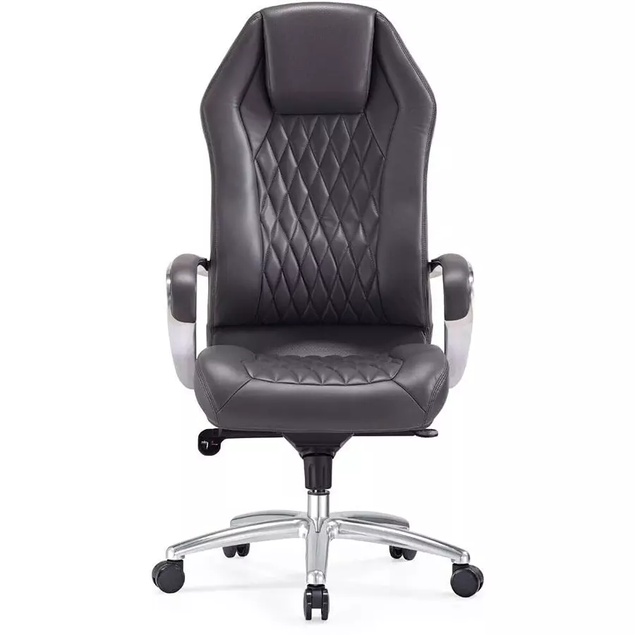 CHAIRTECH High Back Adjustable Office Executive Chair Leatherette Grey for Office & Professional Use