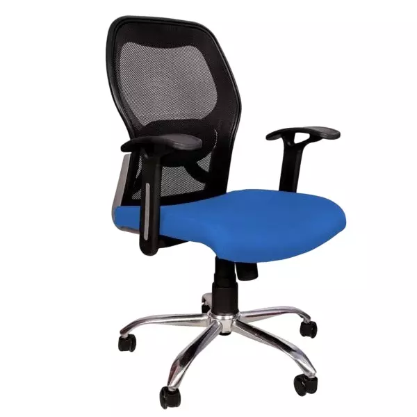 SAHANI Matrix Medium Back Office Chair Mesh Fabric Arm Rest Blue, SSF-04