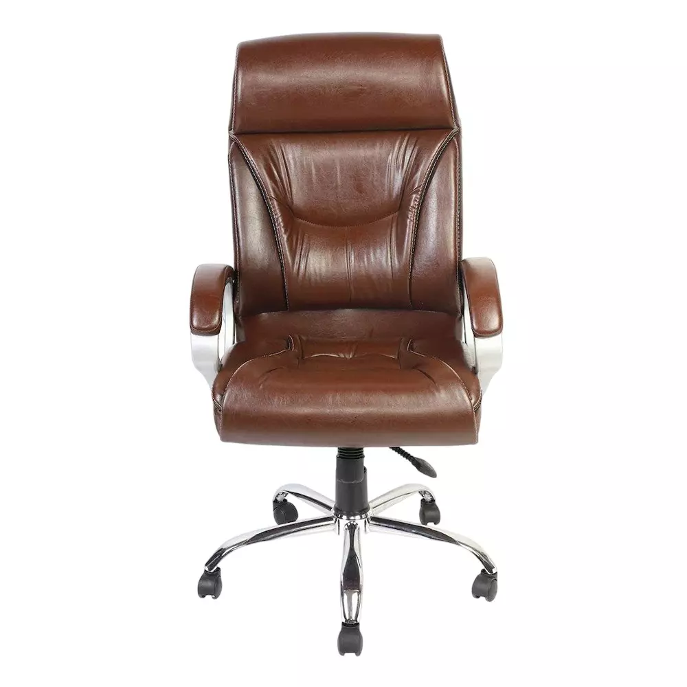 SAHANI High Back Executive Office Chair Leatherette Arm Rest Brown, SSF-19