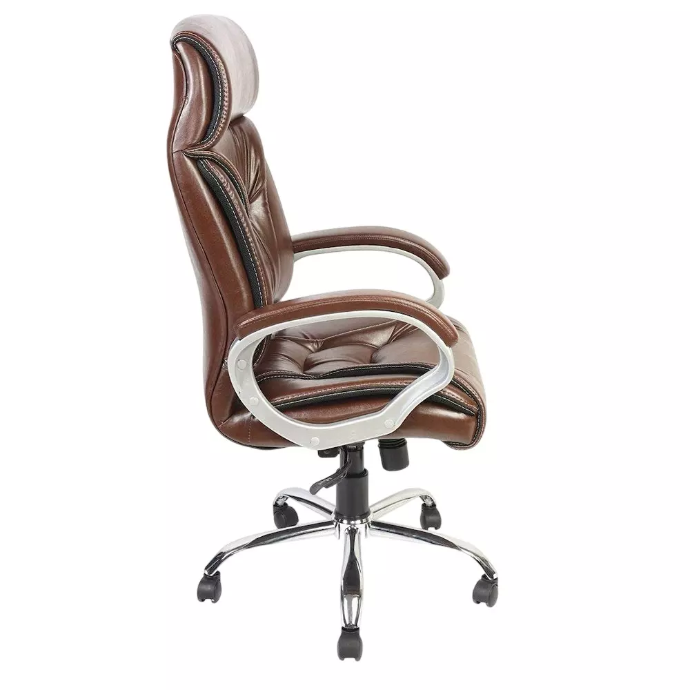 SAHANI High Back Executive Office Chair Leatherette Arm Rest Brown, SSF-19