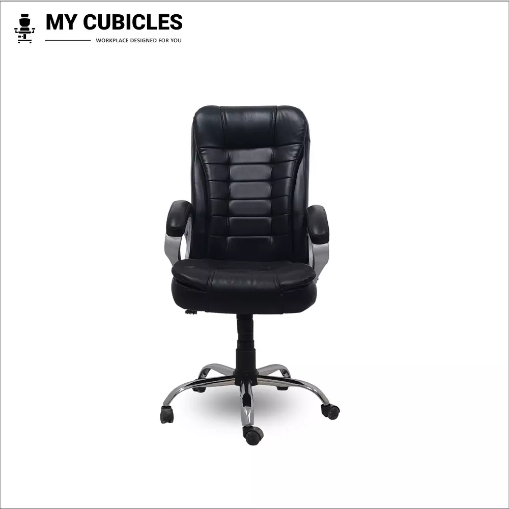 MY CUBICLES Sitara Big Boss Chair High Back Polyurethane Foam Weight Capacity Upto 120 Kg Black, MC0083