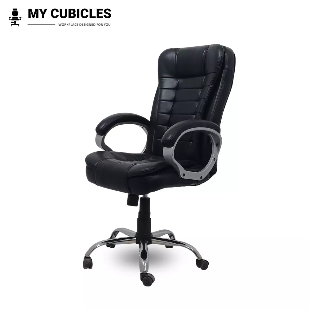 MY CUBICLES Sitara Big Boss Chair High Back Polyurethane Foam Weight Capacity Upto 120 Kg Black, MC0083