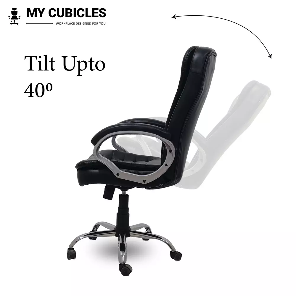 MY CUBICLES Sitara Big Boss Chair High Back Polyurethane Foam Weight Capacity Upto 120 Kg Black, MC0083