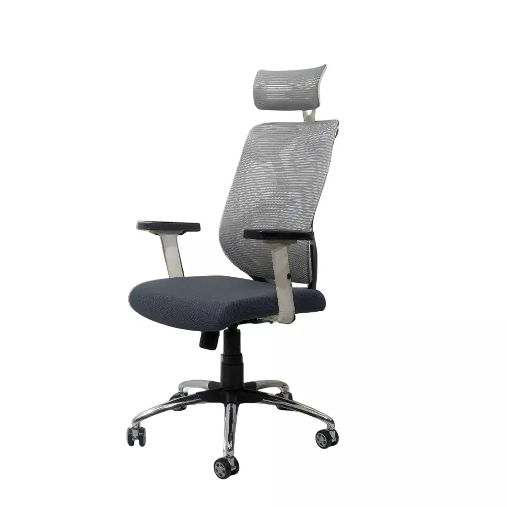 MY CUBICLES Lunar Fusion Executive Office Chair High Back Polyurethane Foam Weight Capacity Upto 125 Kg Grey, MC009